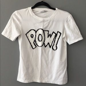 POW graphic white T